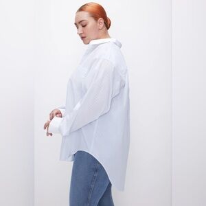 🎀 GOOD AMERICAN COTTON OXFORD SHIRT SZ 5 2XL crisp white blouse